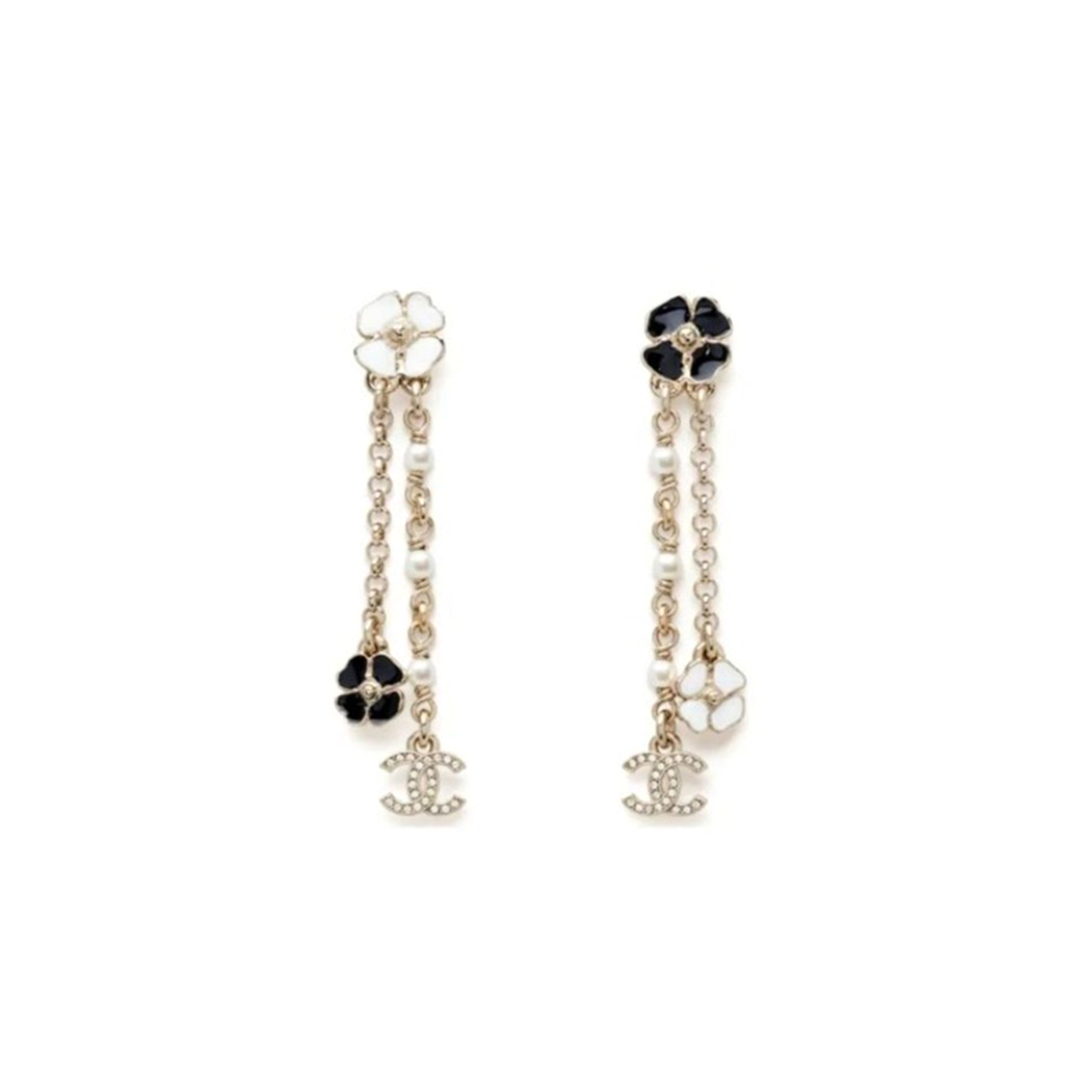 Ch*el four leaf clover earrings abf556